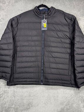 NWT $149 Roundtree & Yorke Duck Down Puffer Jacket Mens XXL Black Packable Coat